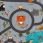 Preview: Kinderteppich Safari / Straße Spielteppich waschbar grau