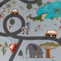 Preview: Kinderteppich Safari / Straße Spielteppich waschbar grau