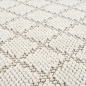 Preview: Wohnzimmerteppich flach mit geometrischem Rautenmuster in creme