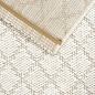 Preview: Wohnzimmerteppich flach mit geometrischem Rautenmuster in creme