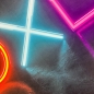 Preview: Rutschfester Gamingteppich im Neonfarbenen Muster