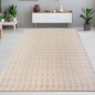 Preview: Wohnzimmer-teppich kuschelig weich antirutsch mit besonderer Bubbleform in Beige