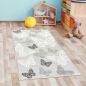 Preview: Teppich Kinderzimmer Babyzimmer Schmetterlingsmuster 3d-Effekt Creme