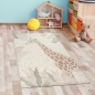 Preview: Kinderspiel Kinderzimmer Teppich mit Giraffenmuster in creme beige