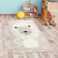 Preview: Kinderzimmer Spielezimmer Teppich 3d-Effekt Löwenmuster Beige