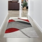 Preview: Teppich modern Teppich Wohnzimmer Wellen rot grau schwarz