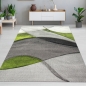 Preview: Teppich modern Teppich Wohnzimmer Wellen grün grau schwarz