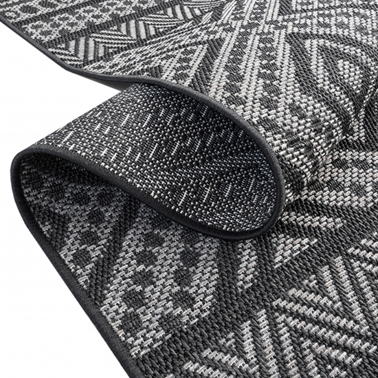Preview: In- & Outdoorteppich im Ethno-Design – Modernes Muster in Anthrazit-Creme Preview: In- & Outdoorteppich im Ethno-Design – Modernes Muster in Anthrazit-Creme