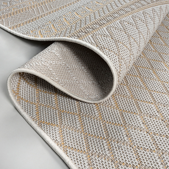 Preview: Moderner In- & Outdoorteppich – Ethno-Design mit geometrischem Muster in Beige-Gelb Preview: Moderner In- & Outdoorteppich – Ethno-Design mit geometrischem Muster in Beige-Gelb