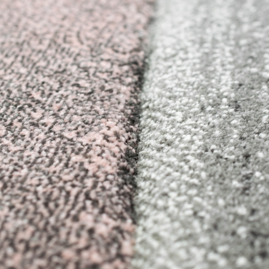 Teppich modern Teppich Wohnzimmer Wellen rosa grau pastell