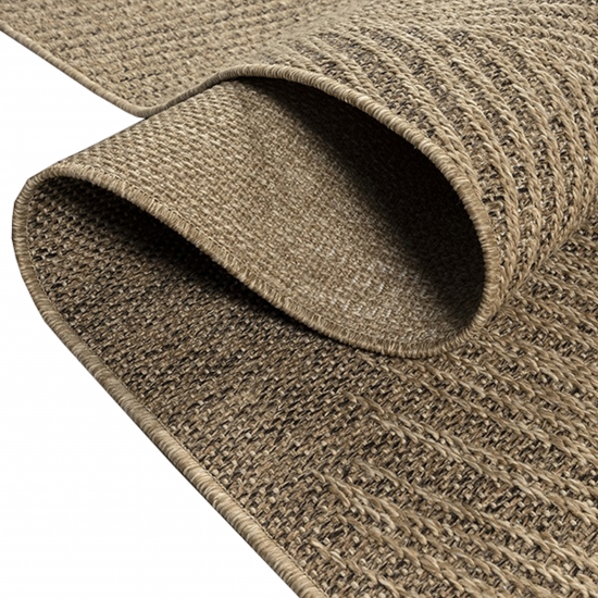 Preview: Stilvoller In- und Outdoorteppich im tropischen Blättermuster in Beige Braun Preview: Stilvoller In- und Outdoorteppich im tropischen Blättermuster in Beige Braun