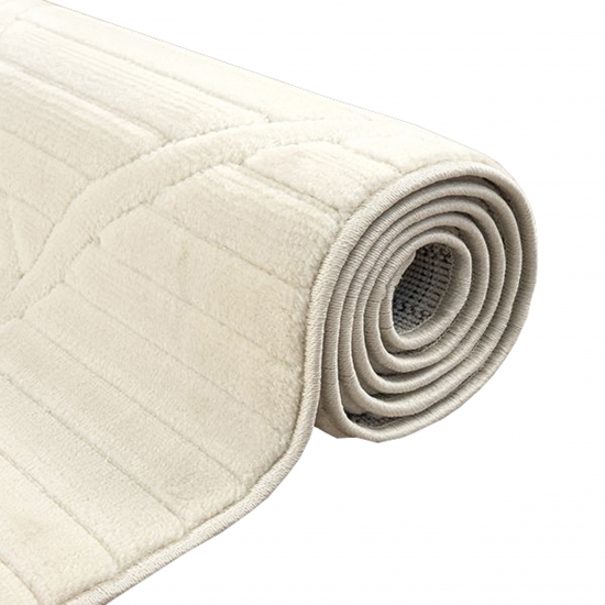 Preview: Weicher Wohnzimmerteppich mit niedrigflor und marokkanischem Muster in Creme Preview: Weicher Wohnzimmerteppich mit niedrigflor und marokkanischem Muster in Creme