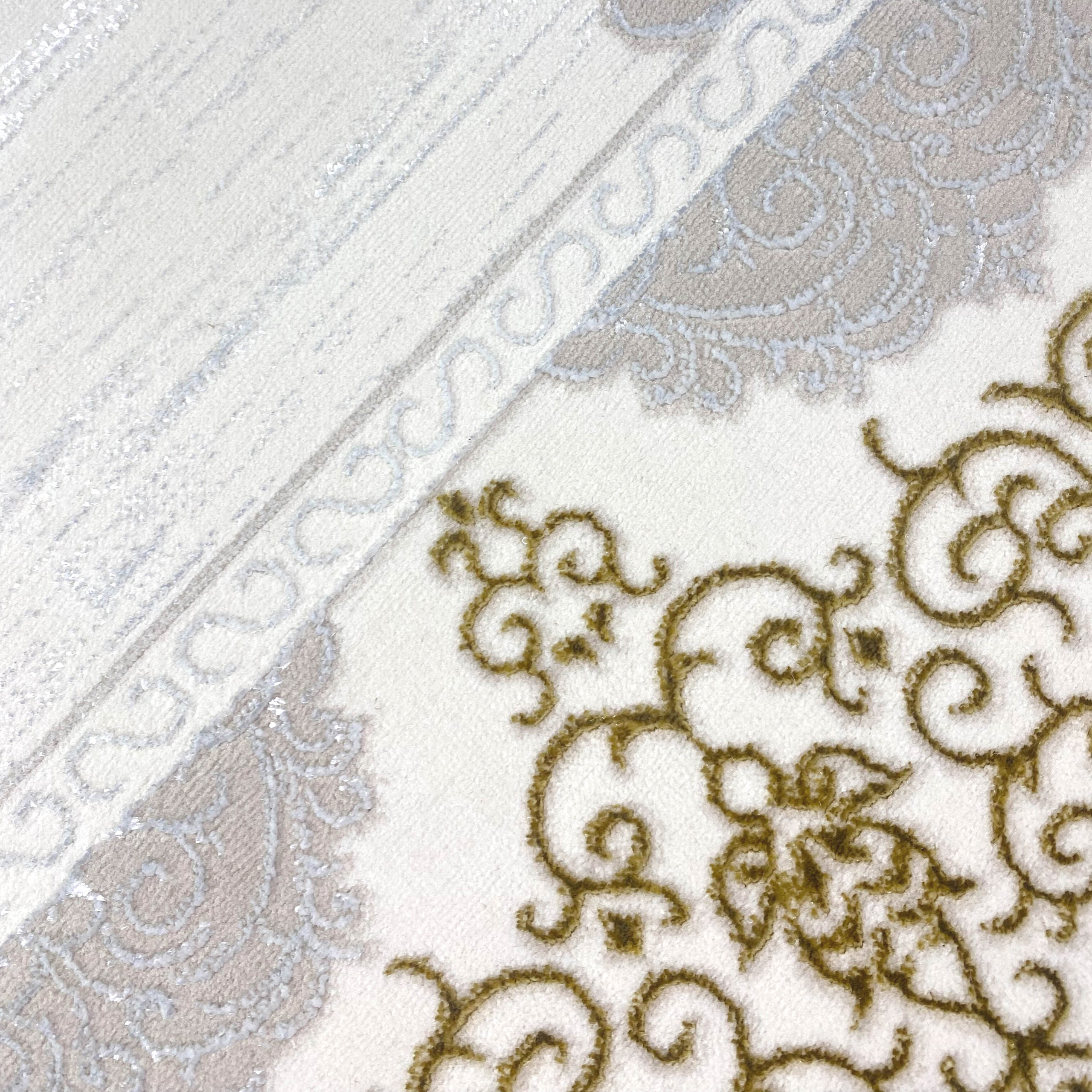 Teppich mit orientalischem Flair CARPETIA grau | | weiß luxuriös gold 