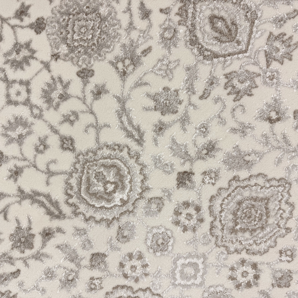 Wohnzimmerteppich modern florales orientales Muster in beige