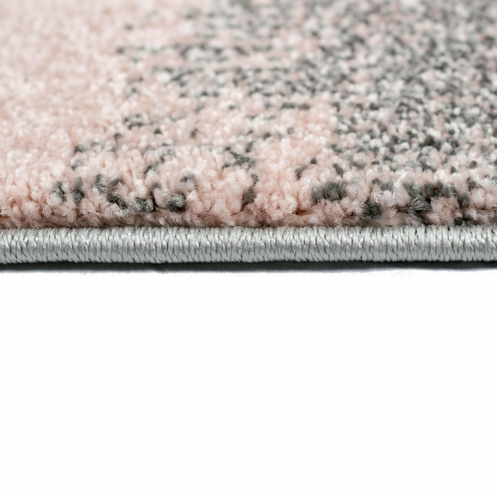 Teppich modern Teppich Wohnzimmer Wellen rosa grau pastell